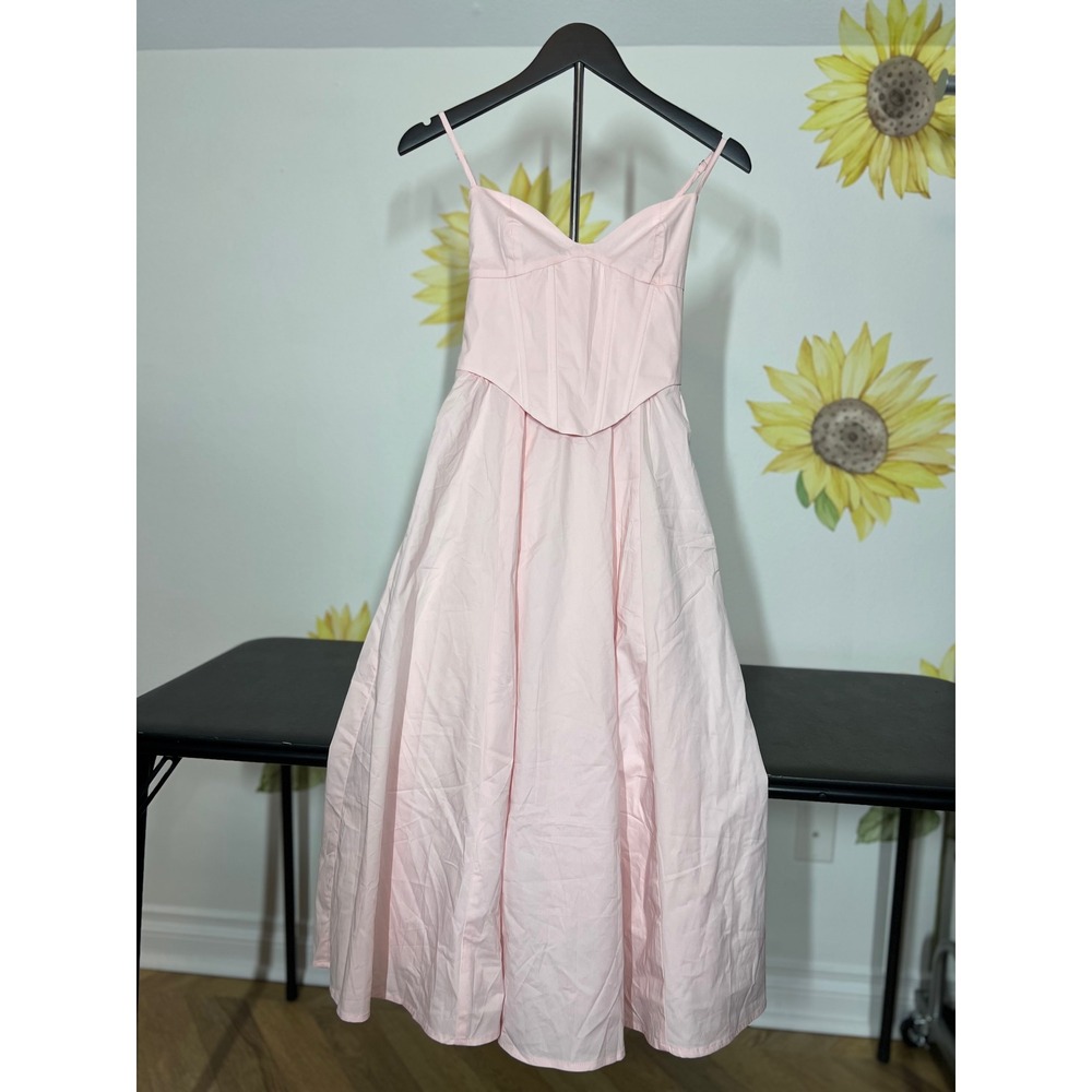 Babyboo Fashion Mariella Midi Dress Blush Pink‎ Corset Lace Up Back Size XS - Picture 3 of 8